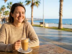 J’ai testé Chypre en Hiver : Pourquoi c’est mieux (et moins cher) qu’en Été Dégustation d'un cappuccino glacé en terrasse à Limassol sous le soleil hivernal de Chypre