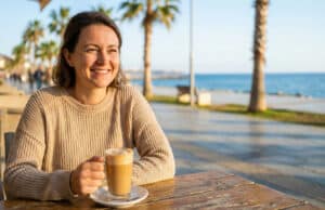 J’ai testé Chypre en Hiver : Pourquoi c’est mieux (et moins cher) qu’en Été Dégustation d'un cappuccino glacé en terrasse à Limassol sous le soleil hivernal de Chypre